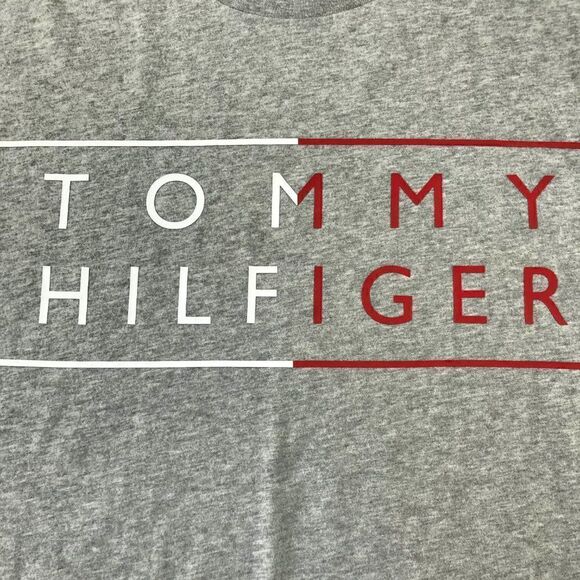 Tommy Hilfiger Men Corp Split Logo Gray T-Shirt XXL NWT - Picture 2 of 10